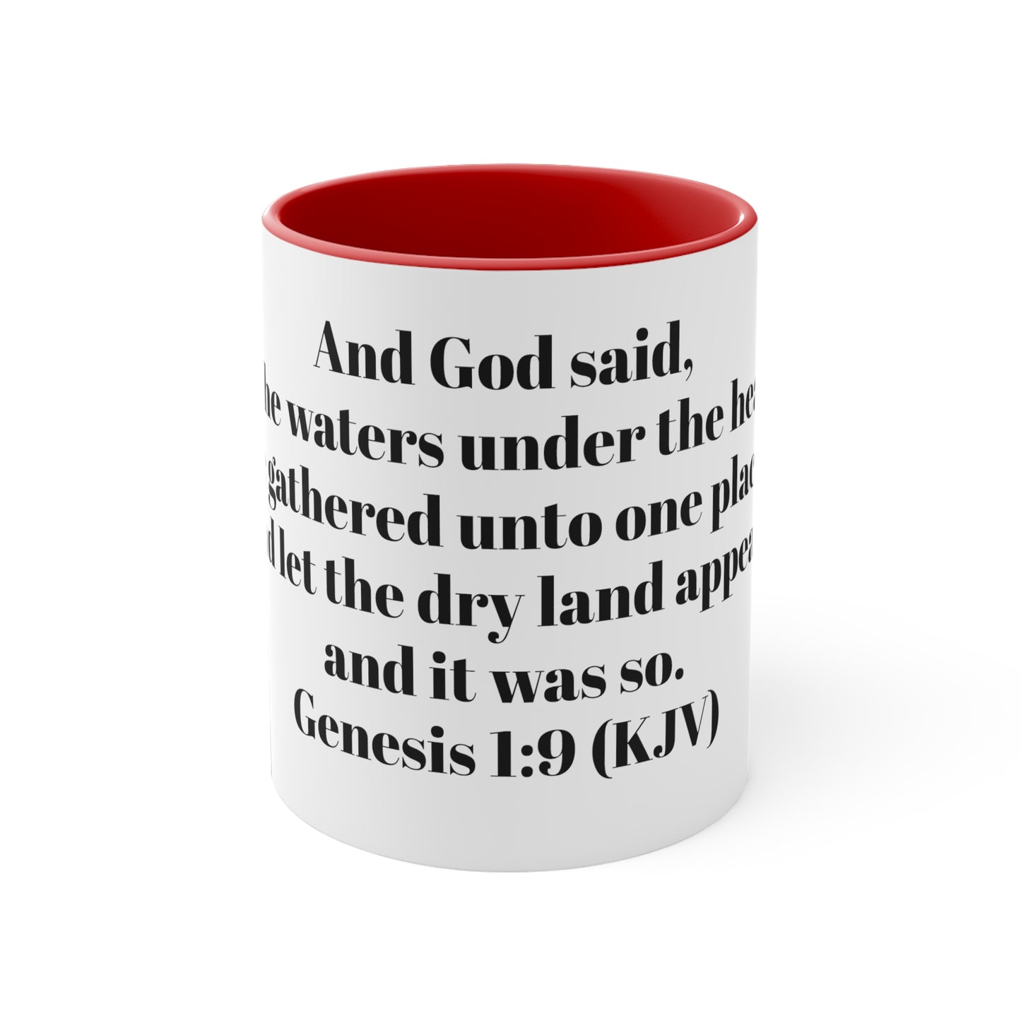 Bible Speaks Gen 1:9 Accent Mug, 11oz