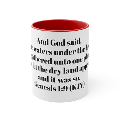 Bible Speaks Gen 1:9 Accent Mug, 11oz