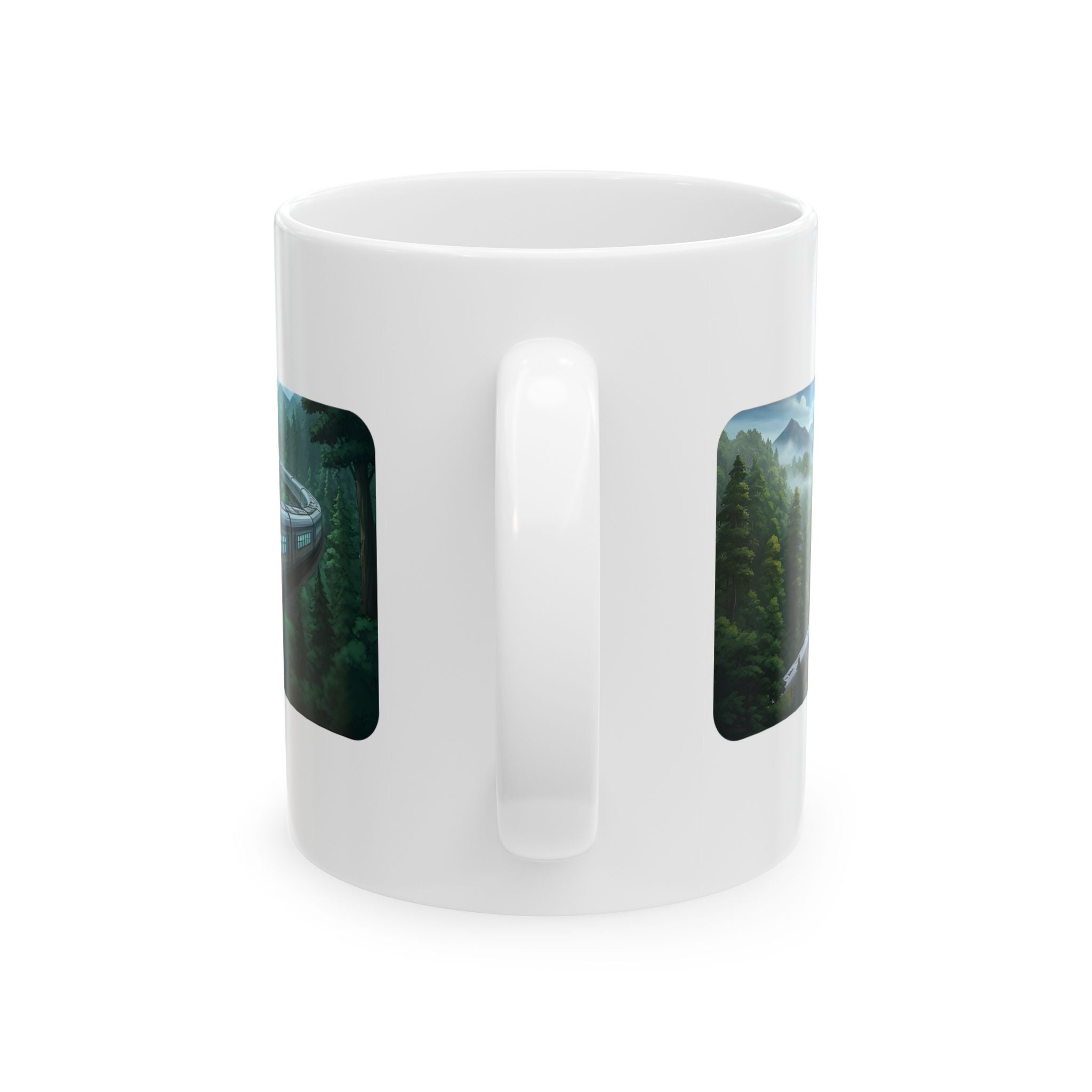 The Winding Journey Train Ride White Ceramic Mug — The Modern Traveler Transit Cup (11oz/15oz)