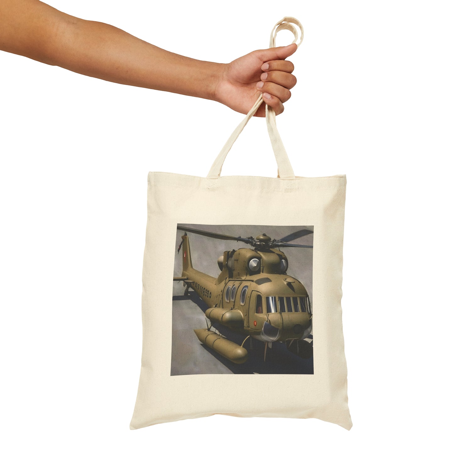 Helicopter Cotton Canvas Tote Bag