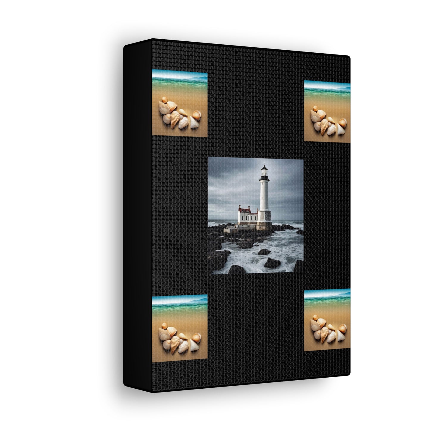 Lighthouse Black Canvas Gallery Wraps