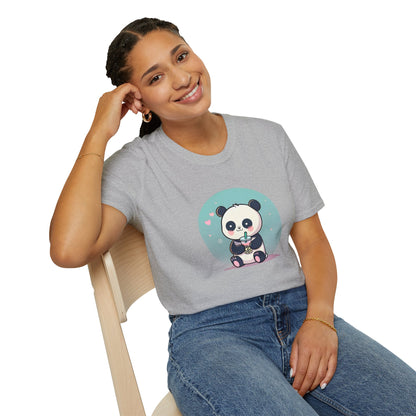 Panda With Boba Unisex Softstyle T-Shirt