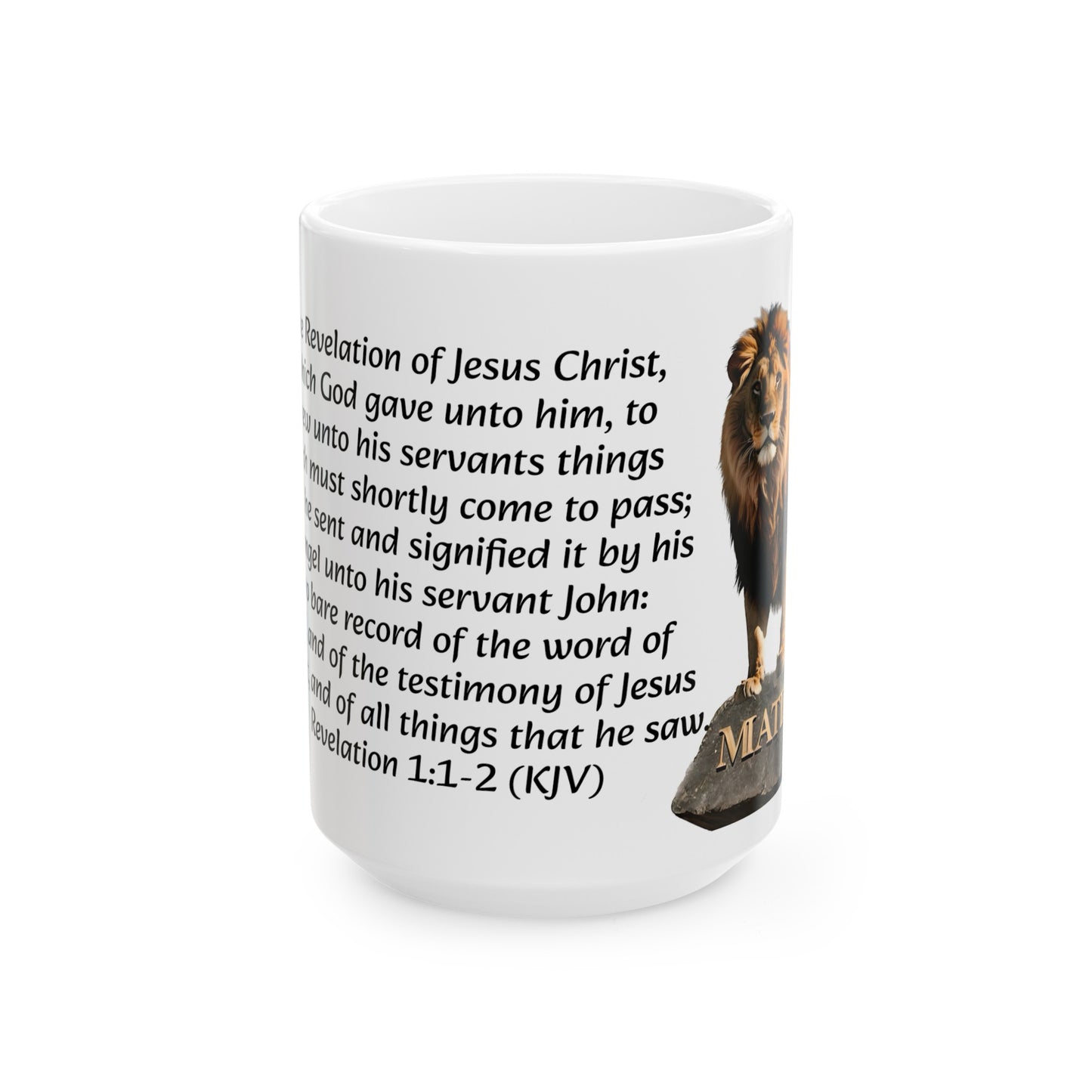 Bible Speaks Revelation 1:1-2 Ceramic Mug, 11oz