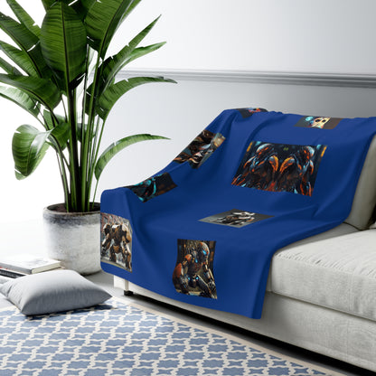 Matiby MEK Blue Sherpa Fleece Blanket