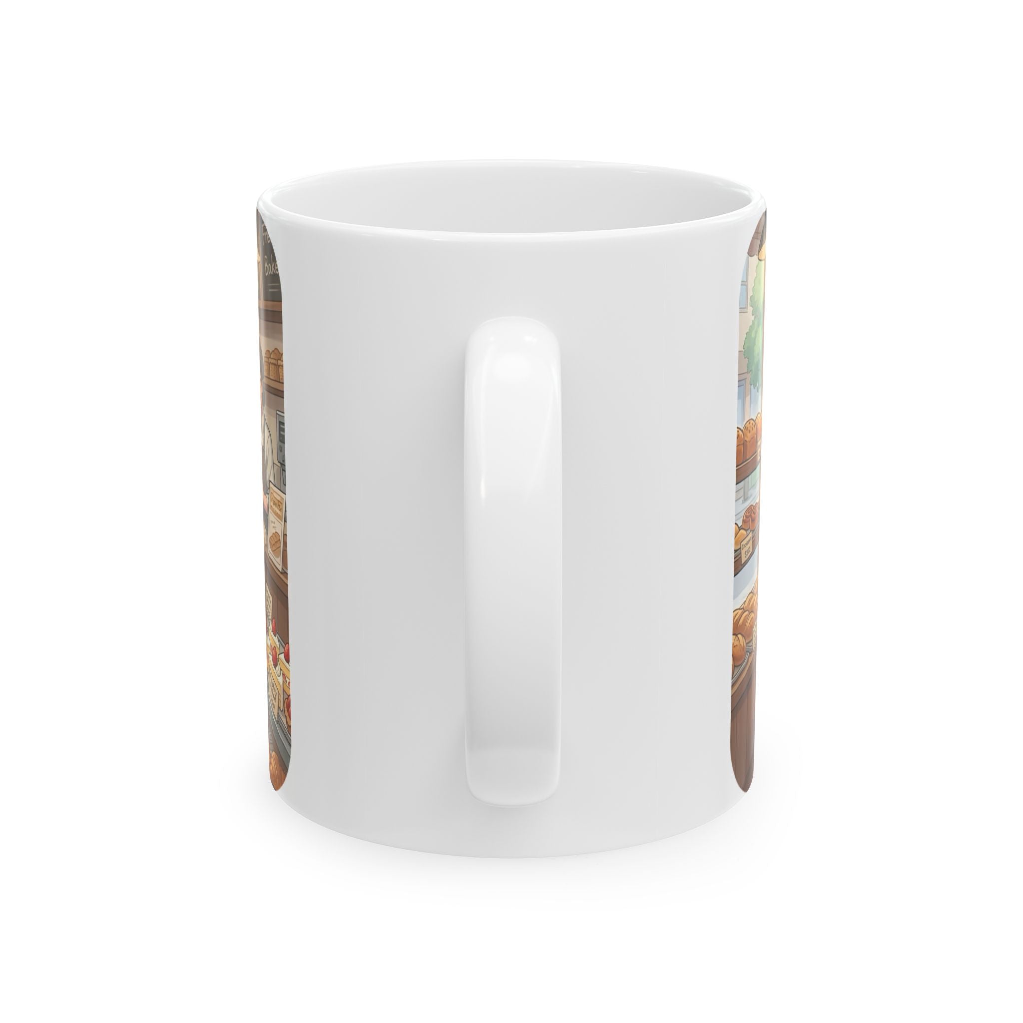 Cozy Family Bakery Trip White Ceramic Mug, Cute Gardener's Cafe Cup (11oz, 15oz)