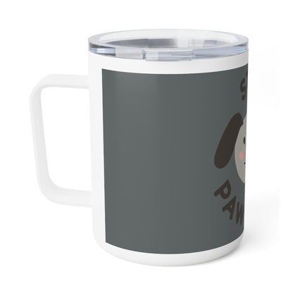 Stay Pawsitive Insulated Mug, 10oz Dark Grey