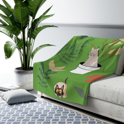 Matiby Simple Things Green Sherpa Fleece Blanket