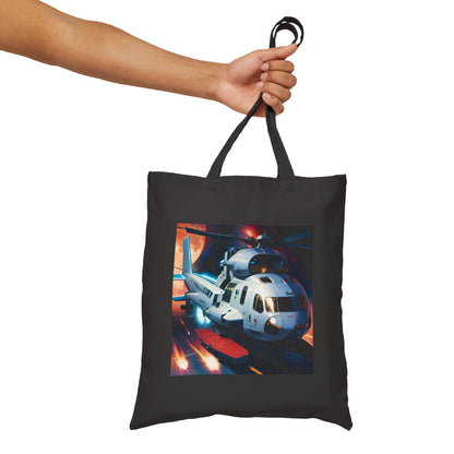 Helicopter Cotton Canvas Tote Bag