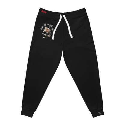 Matiby Flower Bloom Black Athletic Joggers (AOP)