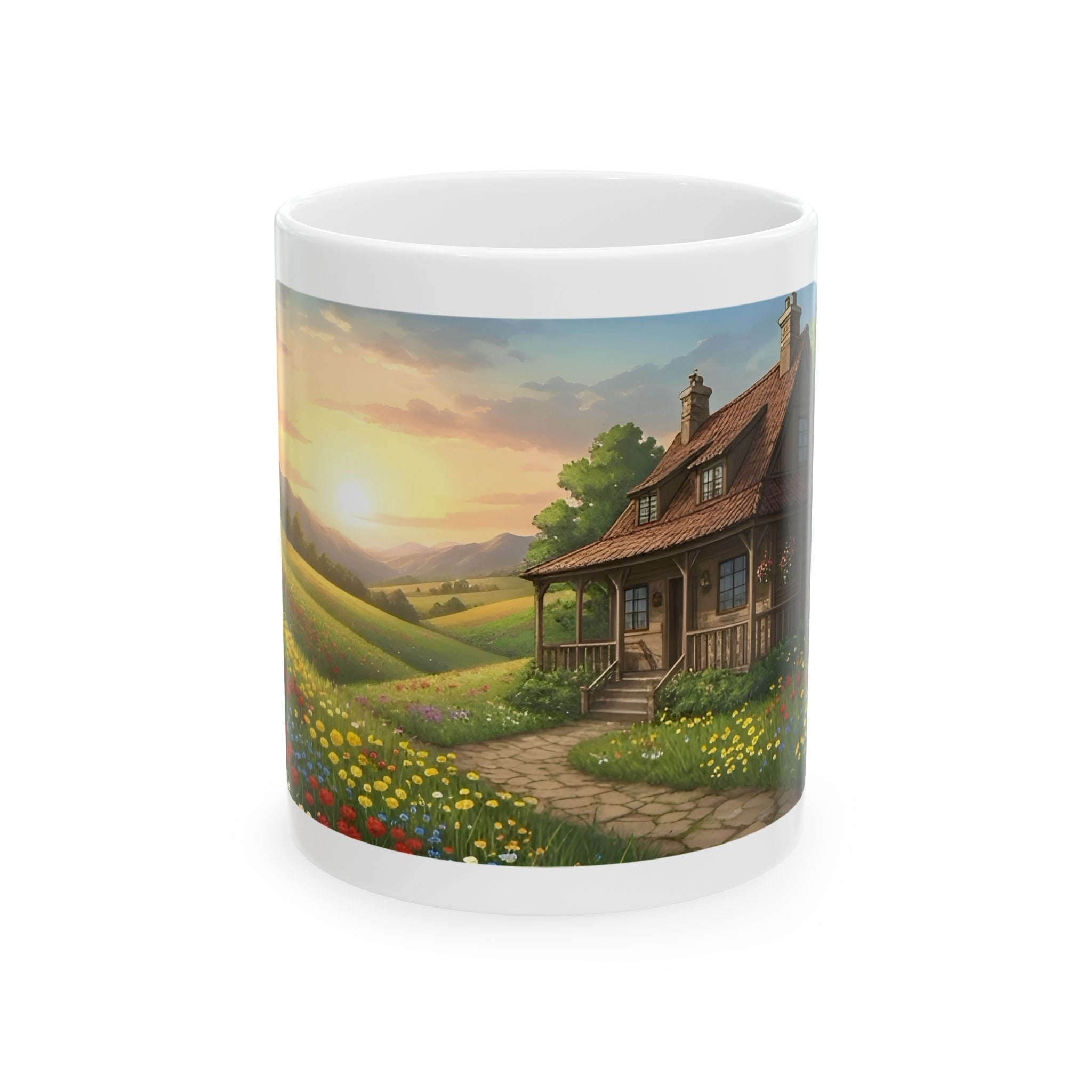 Cozy Architecture & Dreamy Landscapes #37 White Ceramic Mug – Homes Home Sweet Home Cup (11oz/15oz)