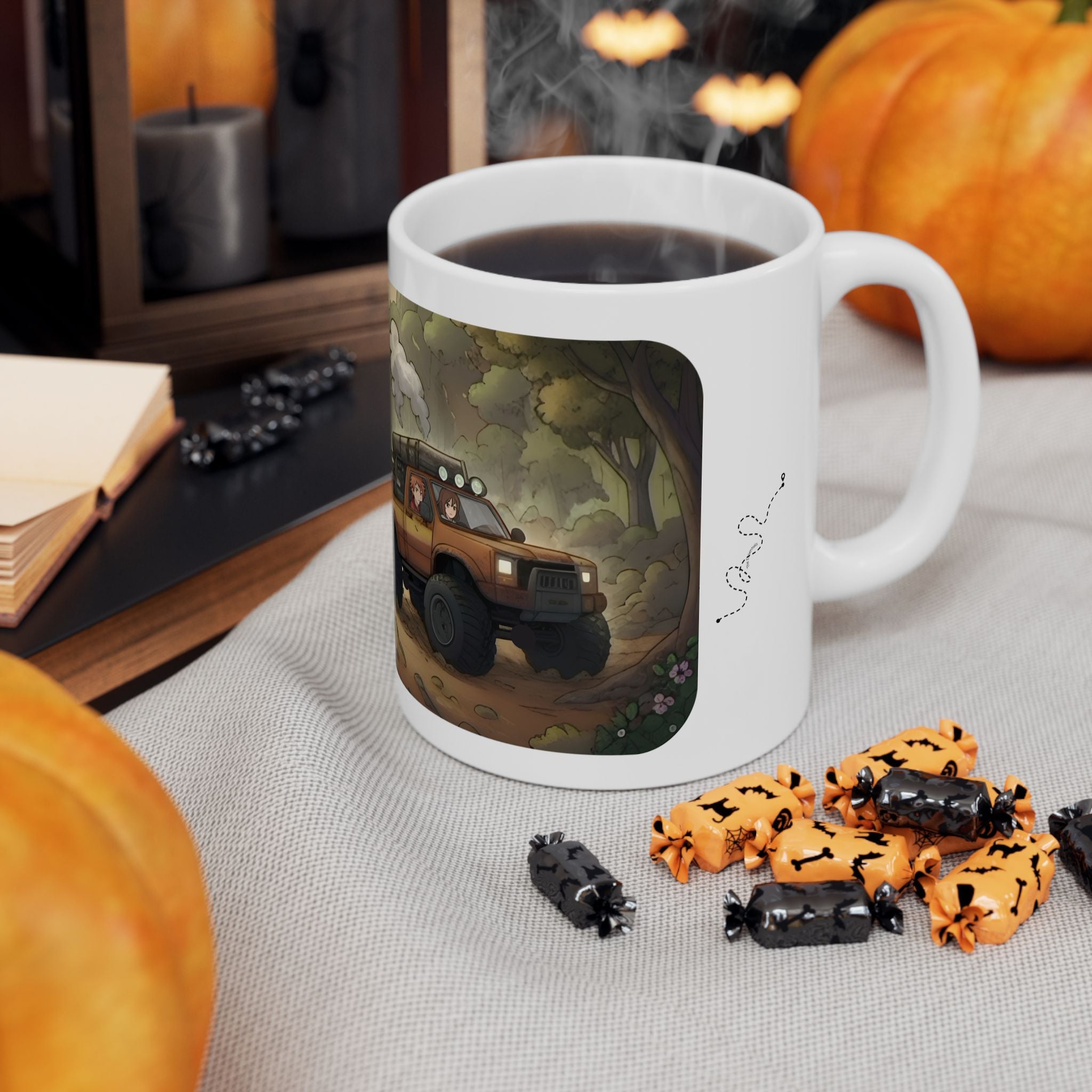 Adventure 4x4 Trucks #54, Container Haulers White Ceramic Mug — Find Your Path To The Essentials Cup (11oz & 15oz)