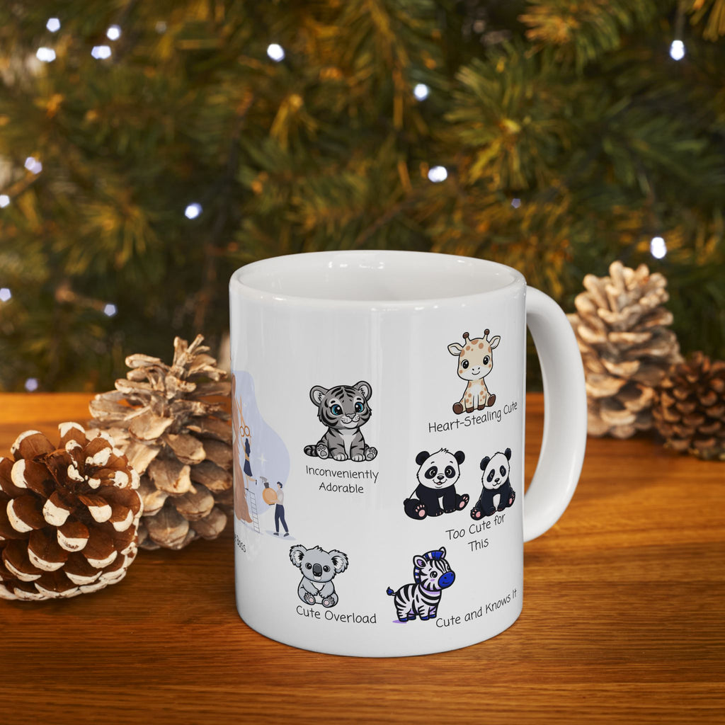 The Boutique Boss White Ceramic Mug — Adorable Cute Overload Cup (11oz/15oz)