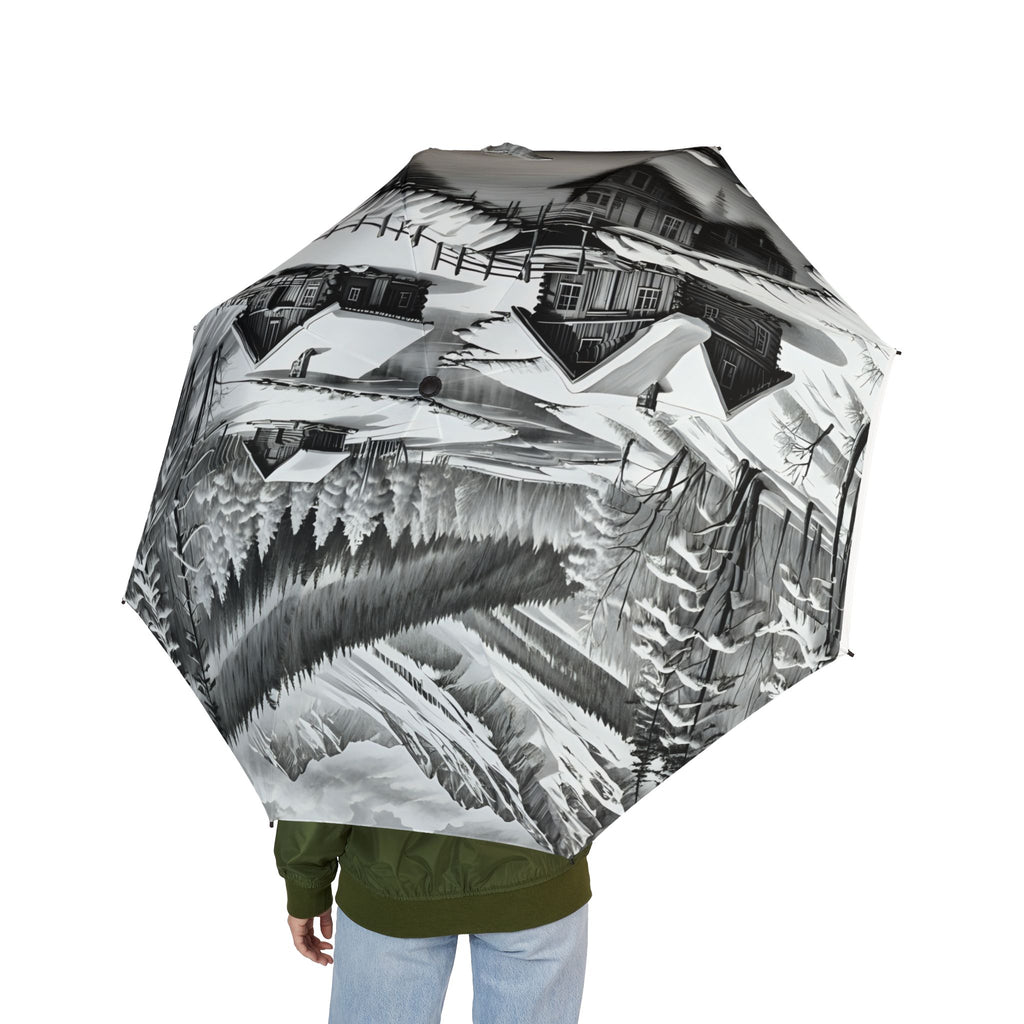 Tranquil Nature Scenery #7 Semi-Automatic Foldable Umbrella | Scenic Retreats, Landscape Art