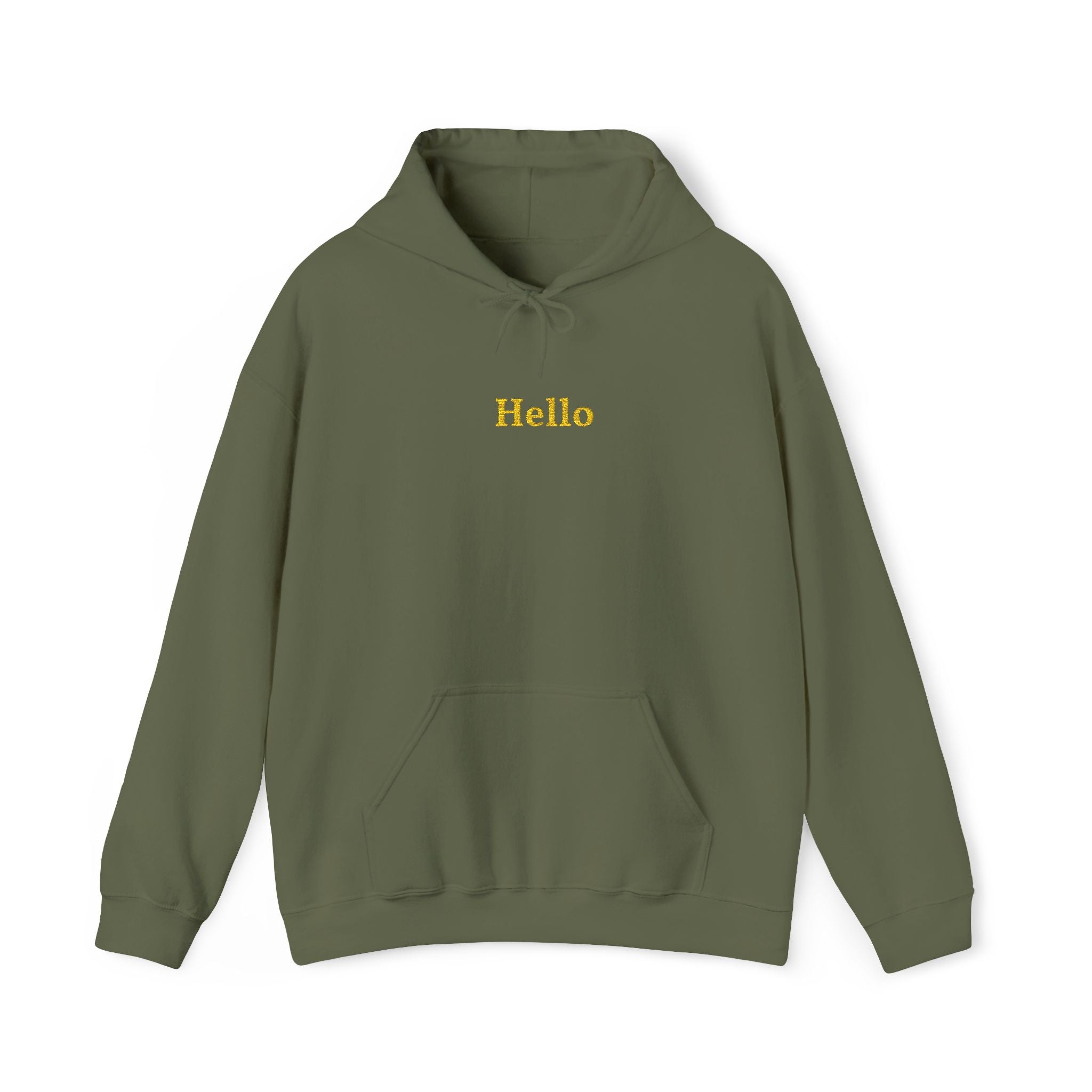 Hello Gold Embroidered Unisex Heavy Blend Hooded Sweatshirt, Strength And Hope Hoodie