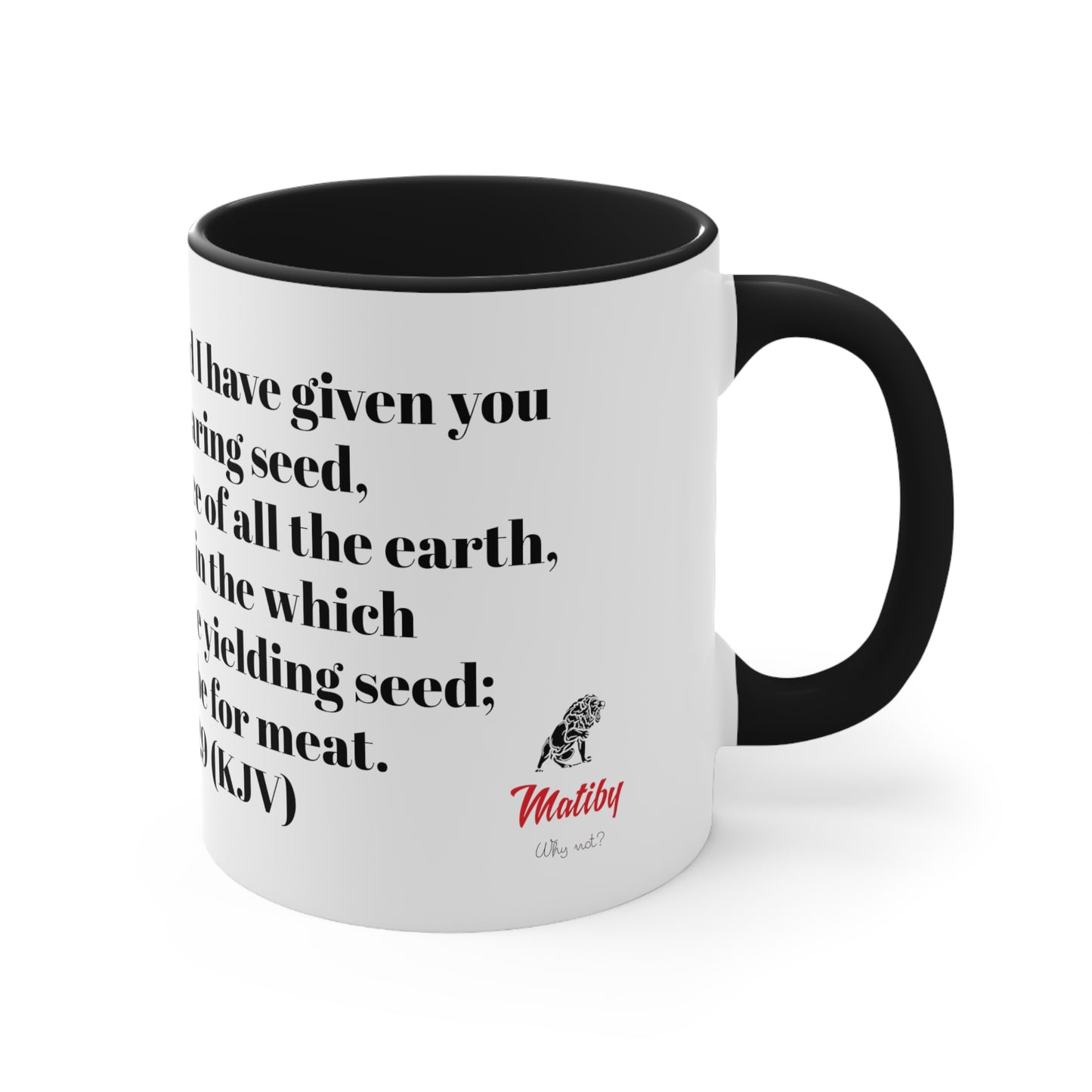 Bible Speaks Gen 1:29 Accent Mug, 11oz