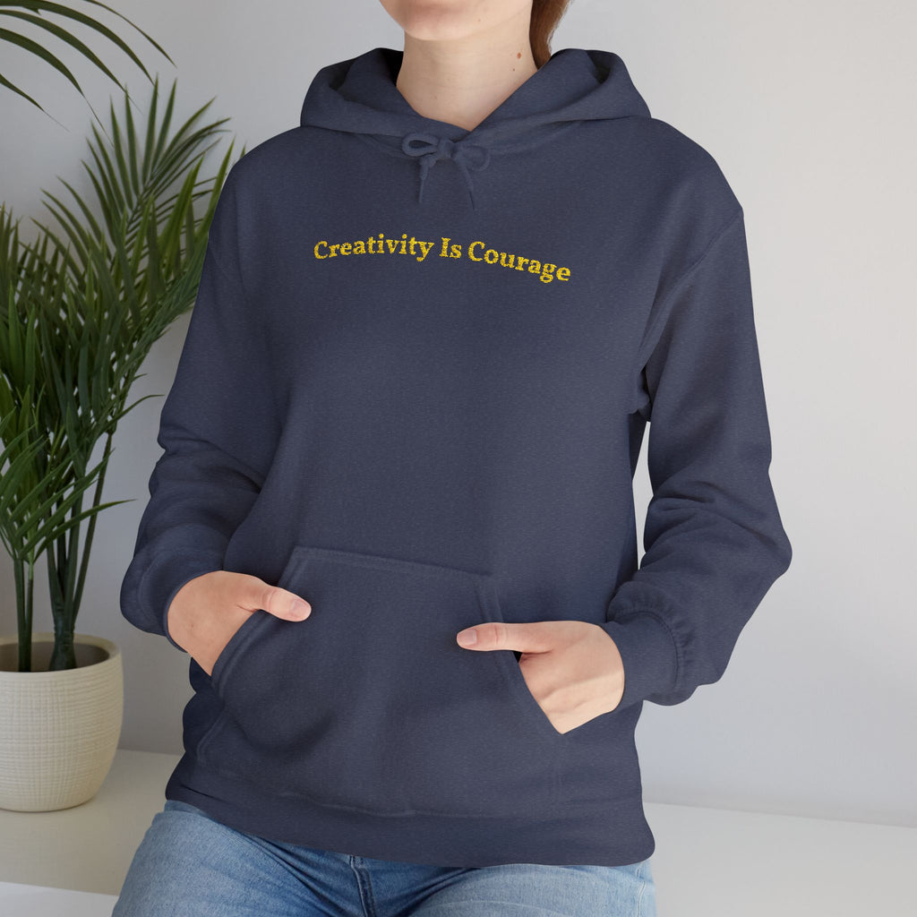 Creativity Is Courage Gold Embroidered Unisex Heavy Blend Hooded Sweatshirt, Strength And Hope Hoodie