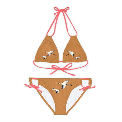 Light Brown Strappy Bikini Set (AOP)