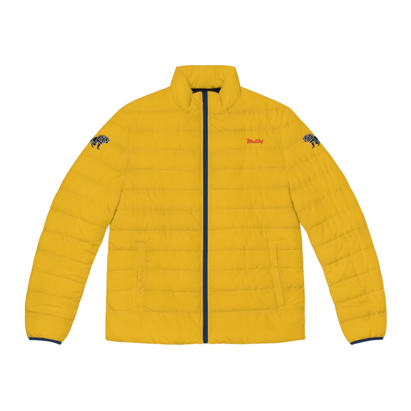 Men's Yellow Puffer Jacket (AOP)