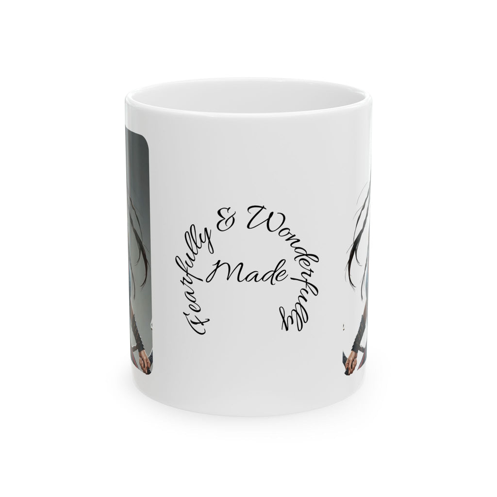 Gentle Woman of Valor #20 White Ceramic Mug - Fearfully & Wonderfully Made Tribute Cup (11oz/15oz)