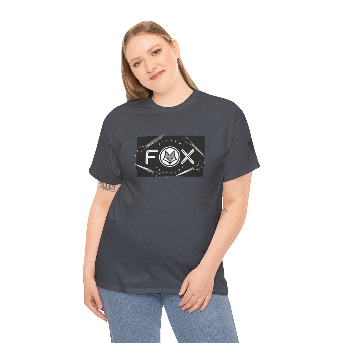 Silver Fox Scissors Unisex Heavy Cotton Tee