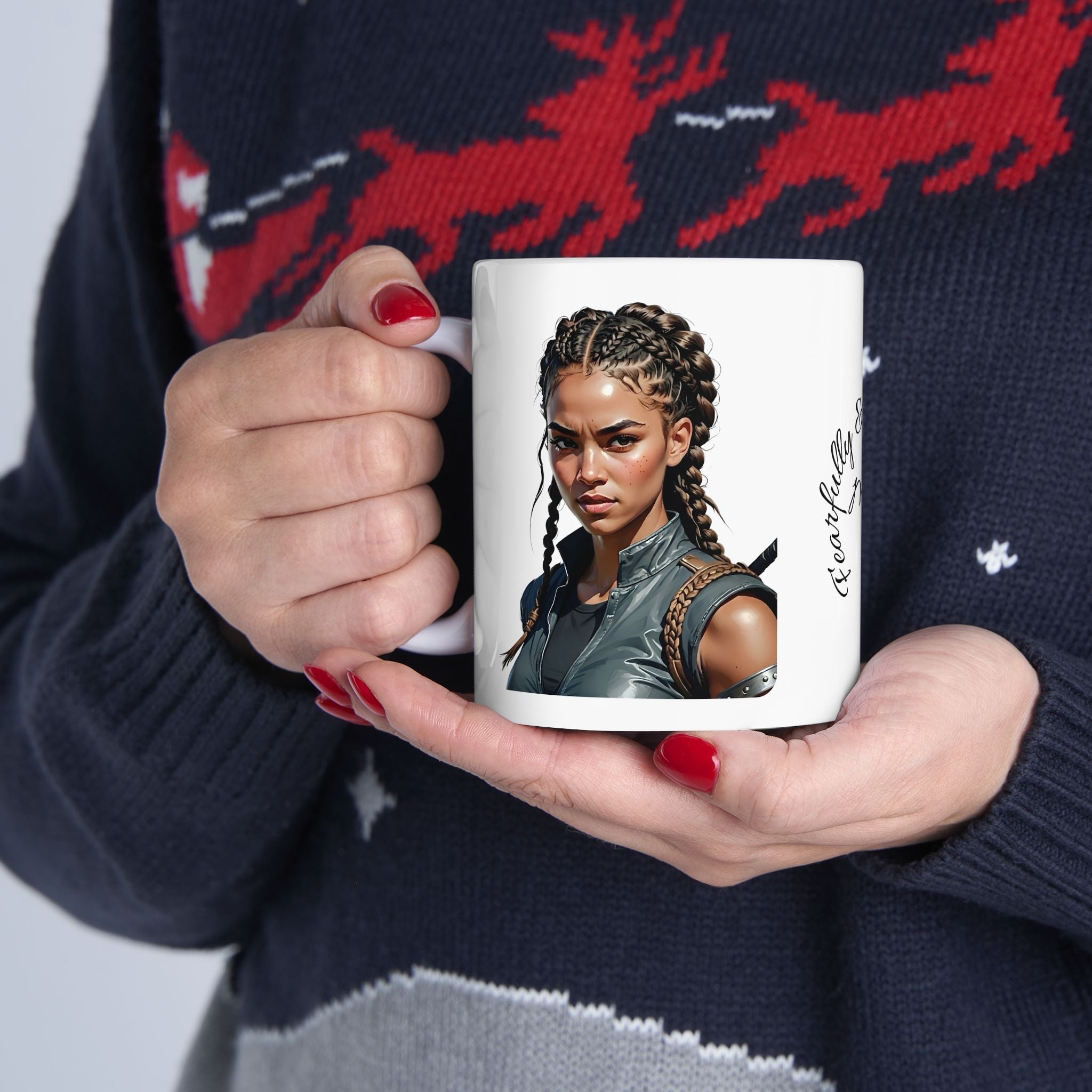 Gentle Woman of Valor #10 White Ceramic Mug - Fearfully & Wonderfully Made Tribute Cup (11oz/15oz)