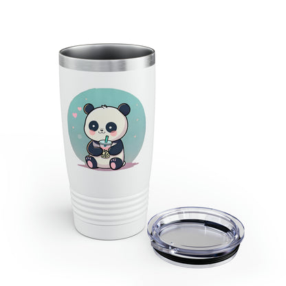 Artzy Panda With Boba Ringneck Tumbler, 20oz