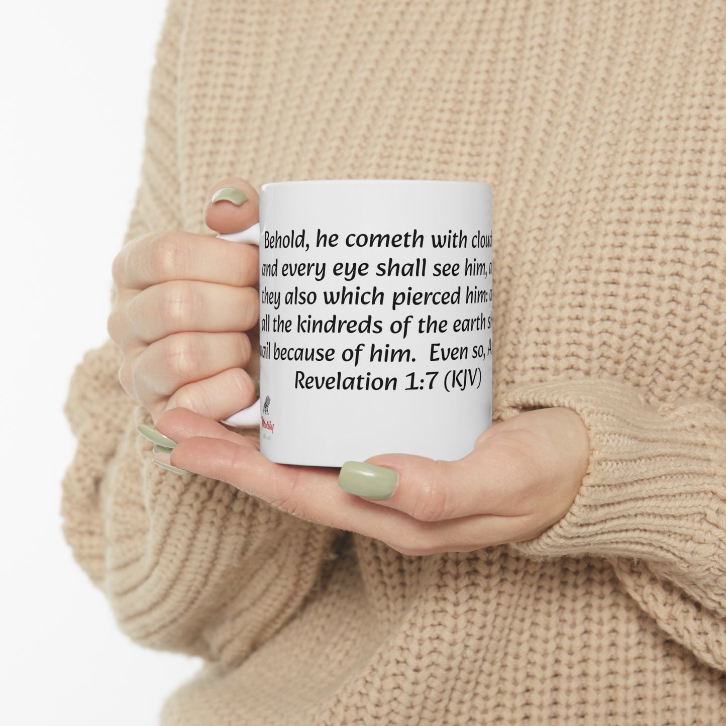 Bible Speaks Revelation 1:7 Ceramic Mug, 11oz