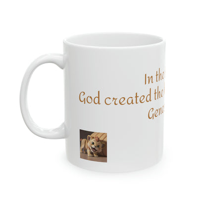 Bible Speaks Gen 1:1 Ceramic Mug, 11oz