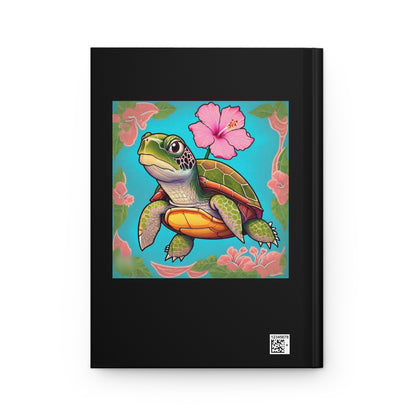 Turtle Rose Hardcover Journal Matte Black