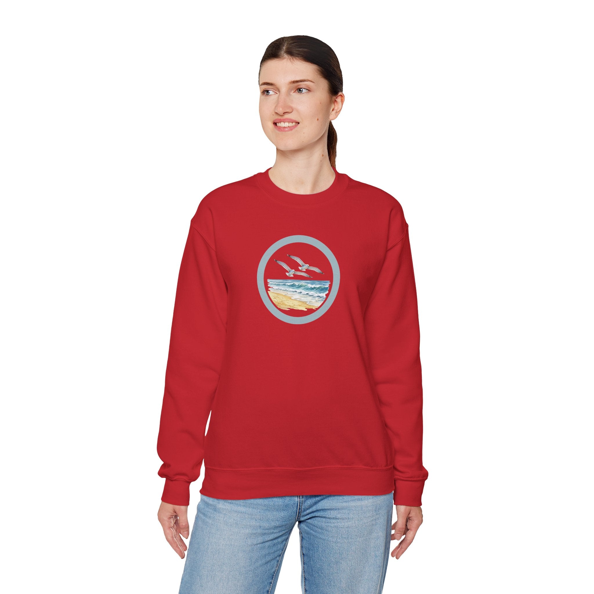 Coastal Circle Crewneck Sweatshirt — Seagull Beach Sweater