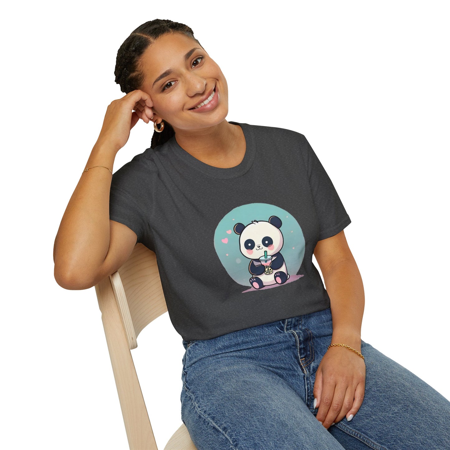 Panda With Boba Unisex Softstyle T-Shirt