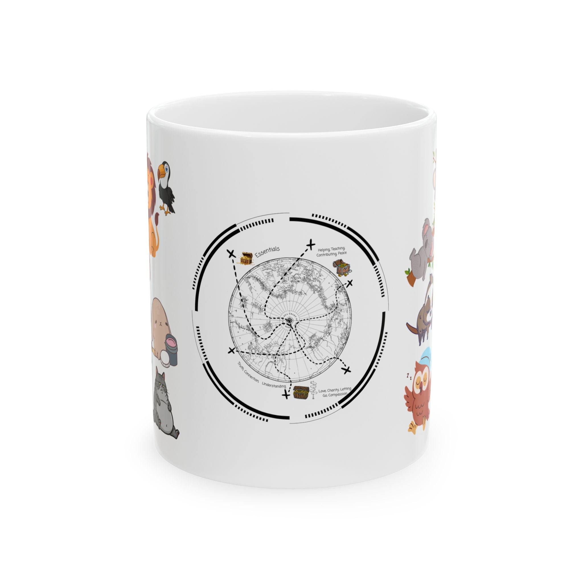 Playful & Cute Pets Decor #6 White Ceramic Mug — Adorable Animals To Brighten Your Day Cup (11oz & 15oz)