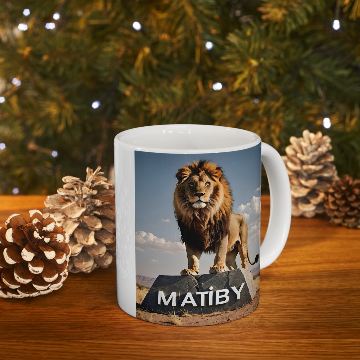 Matiby Lion Ceramic Mug, 11oz