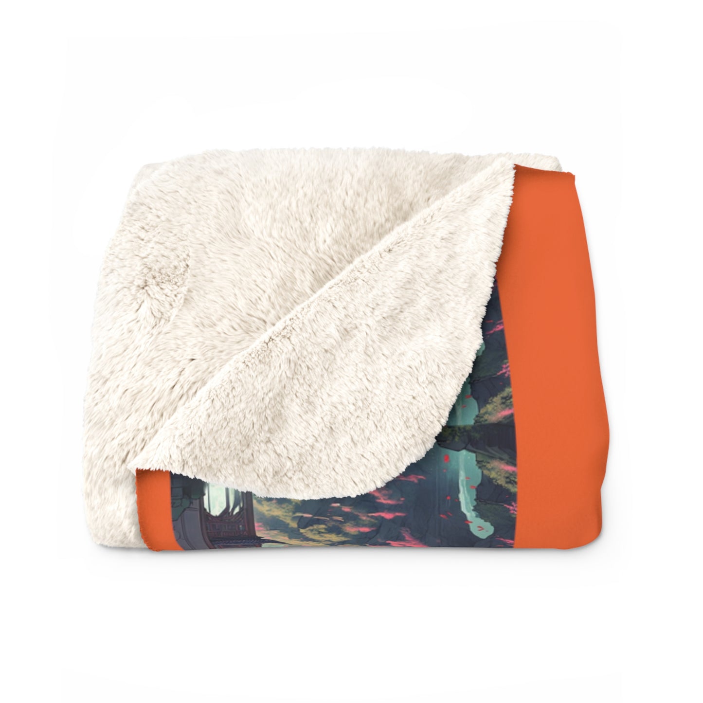 Matiby MEK Orange Sherpa Fleece Blanket