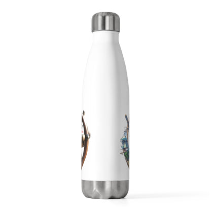 Nautical Helm 20oz Insulated Bottle, White