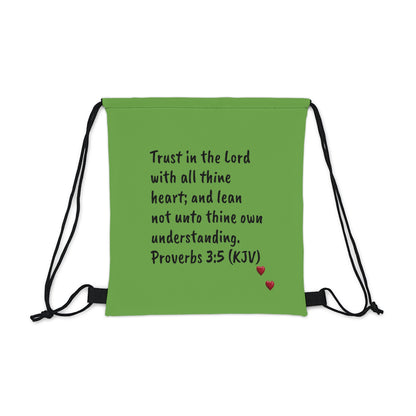 Bible Speaks Outdoor Drawstring Bag Green