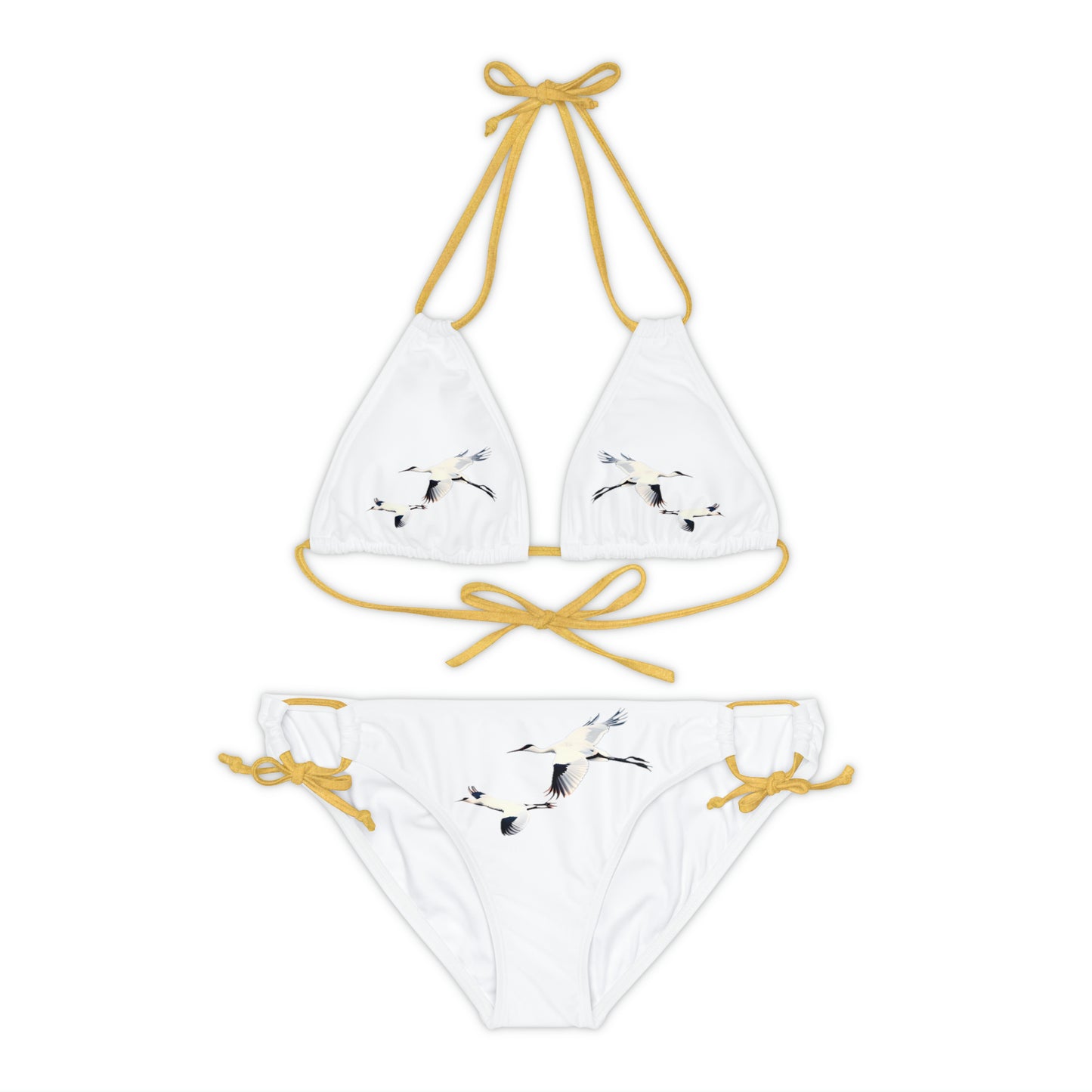 White Strappy Bikini Set (AOP)