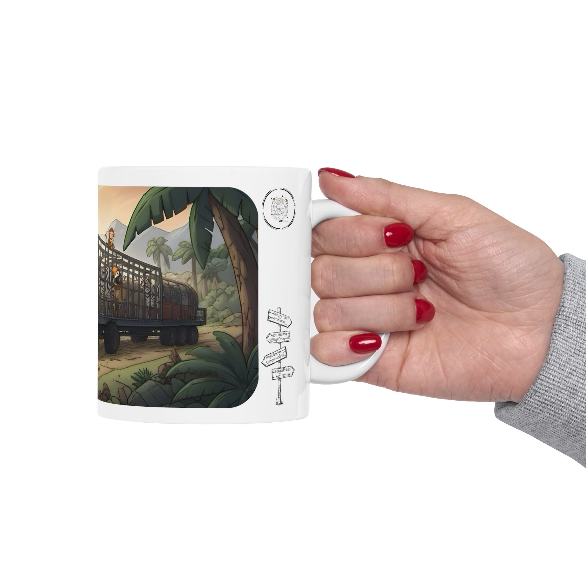Adventure 4x4 Trucks #8,  Safari On The Go White Ceramic Mug — Find Your Path To The Essentials Cup (11oz & 15oz)