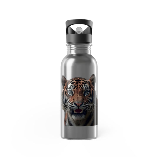 Artzy Tiger Stainless Steel Water Bottle With Straw, 20oz