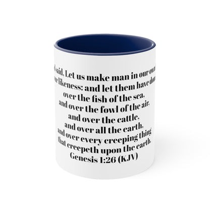 Bible Speaks Gen 1:26 Accent Mug, 11oz