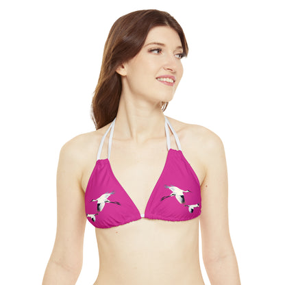 Pink Strappy Bikini Set (AOP)