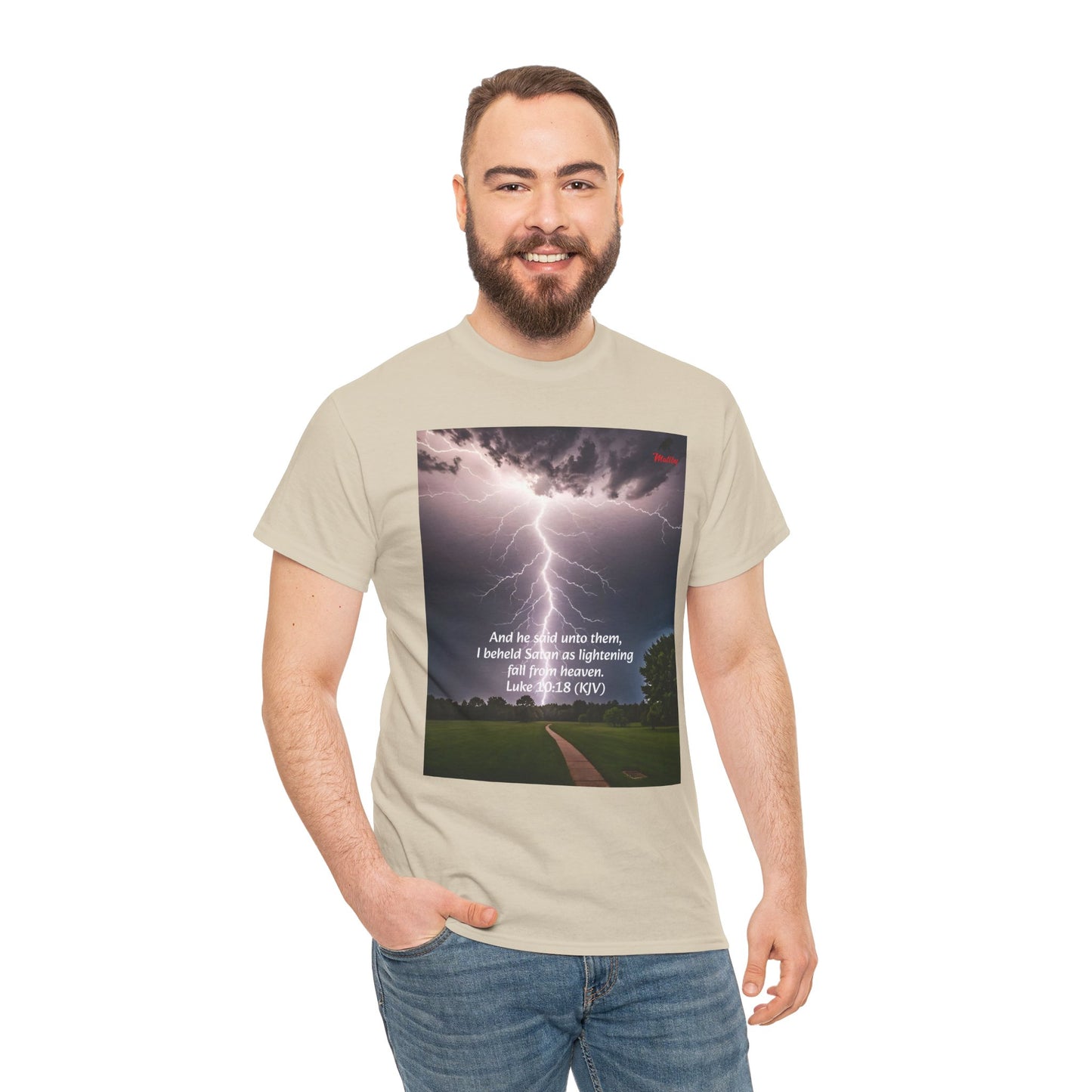 Lightning Style Satan's Fall Unisex Heavy Cotton Tee