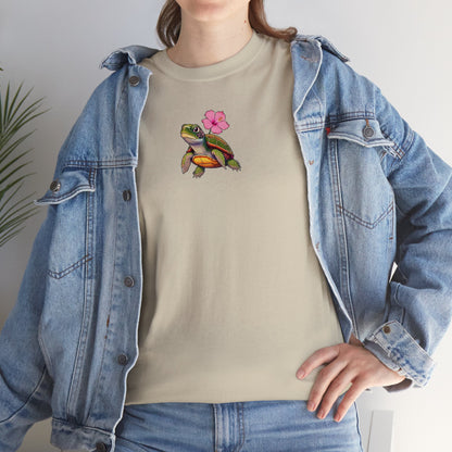 Turtle Flower Unisex Heavy Cotton Tee