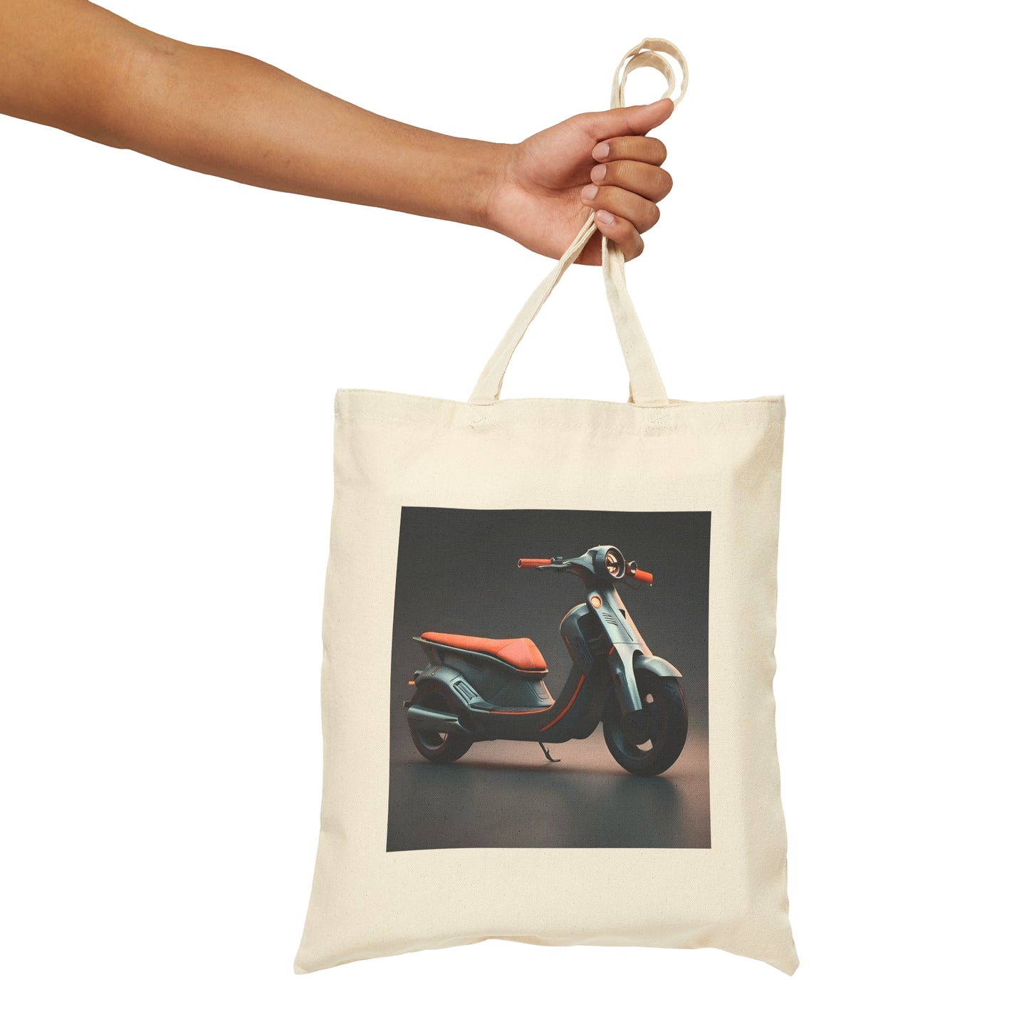 Moped Cotton Canvas Tote Bag