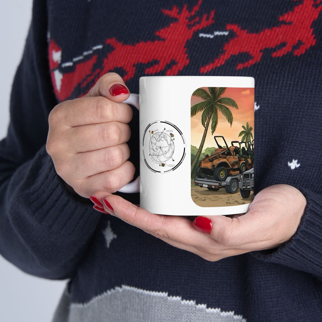 Sunshine State Pickup Trucks #11 Girls' Lawn Mower Hauler White Ceramic Mug – Celebrating Companionship, Creativity & Life’s Little Wonders Cup (11oz/15oz)
