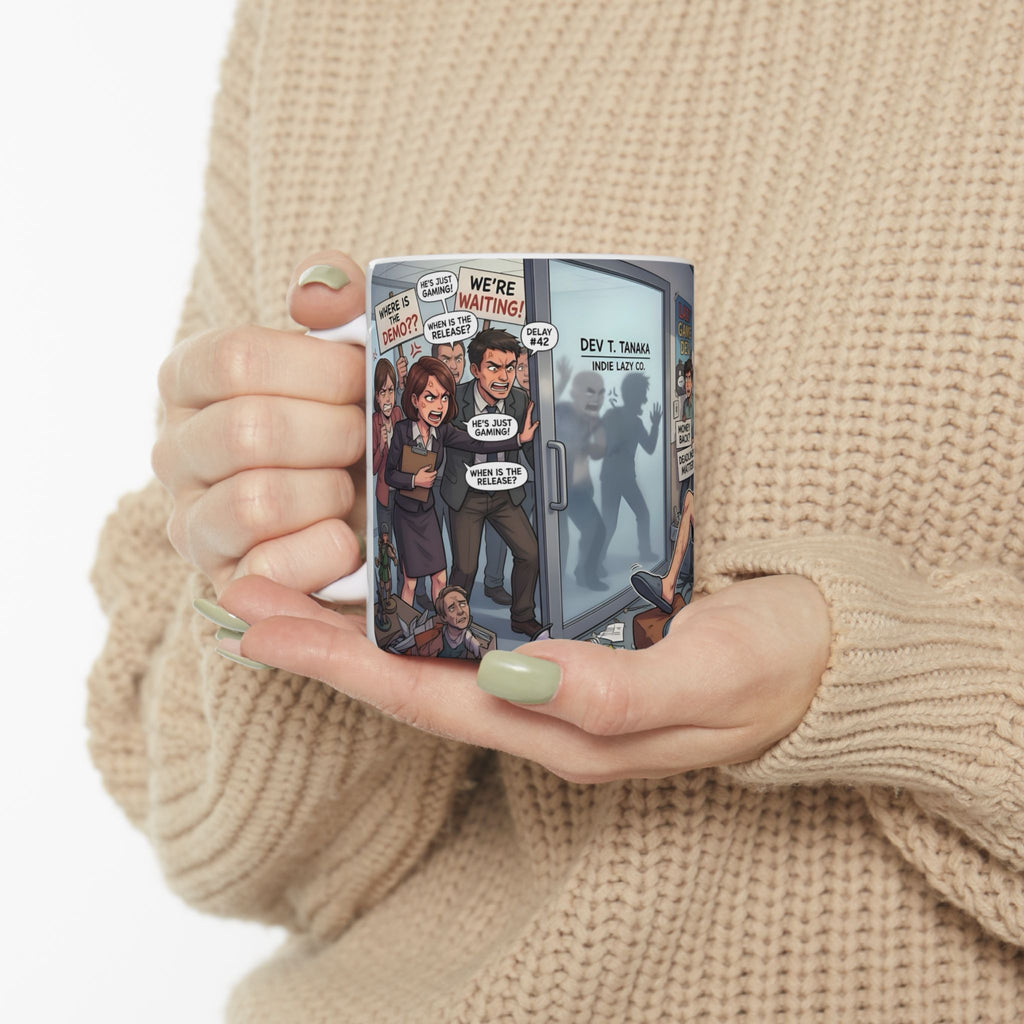 Game Dev Life White Ceramic Mug - Cozy Indie Gamer Retro ArcadeTea Cup (11oz, 15oz)