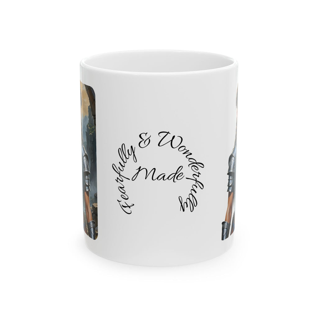 Gentle Woman of Valor #13 White Ceramic Mug - Fearfully & Wonderfully Made Tribute Cup (11oz/15oz)