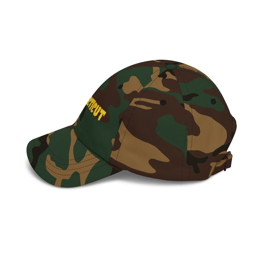 Connecticut United States of America Gold Embroidered Classic Dad Cap | CT 5th USA Baseball Hat