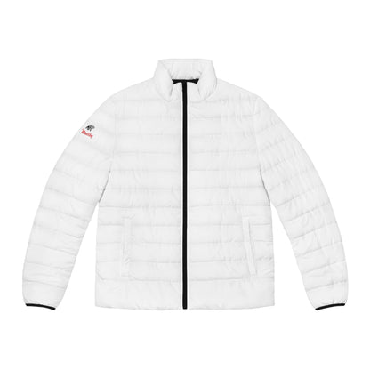 Men's White Puffer Jacket (AOP)