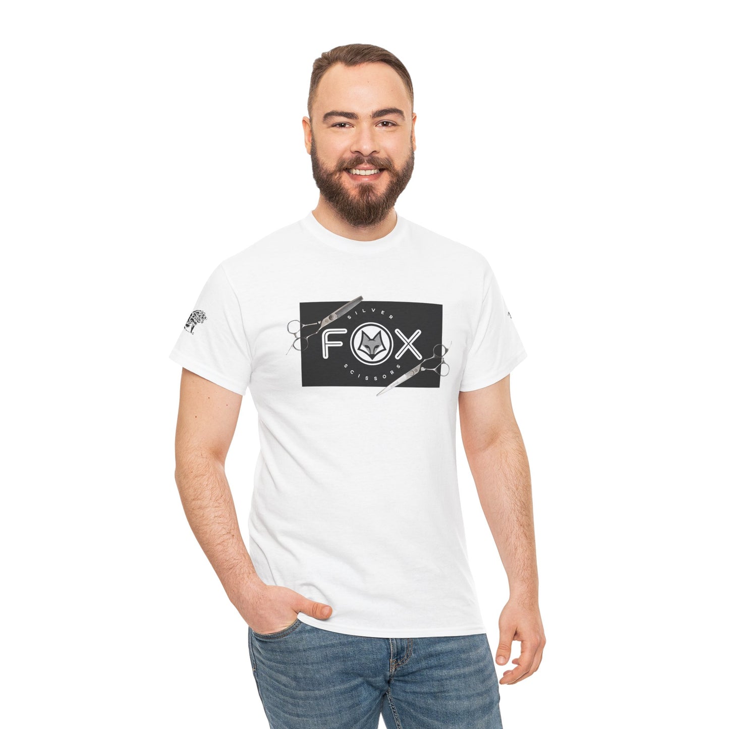 Silver Fox Scissors Unisex Heavy Cotton Tee